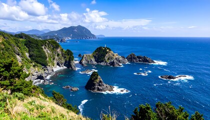 Fototapeta premium Coastal landscape with lighthouse (1)