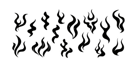 Abstract Black Smoke Wisps swirls