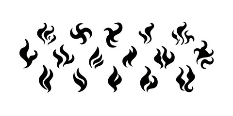 Abstract Swirling Smoke Trails black doodle