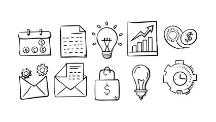 Business Icons Doodle Collection finance