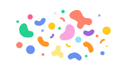 Colorful Abstract Organic Shapes Scattered blobs