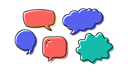 Colorful Doodle Speech Bubbles communication conversation