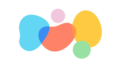 Colorful rounded shapes overlapping abstract background