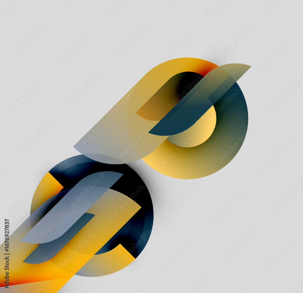 Aufkleber abstract design features overlapping golden, gray, navy shapes. gradient colors create dynamic visua