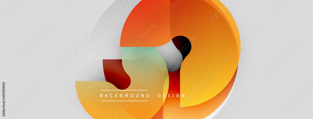 Poster abstract geometric shapes overlap, creating dynamic orange, gray design. minimalist style, modern ba