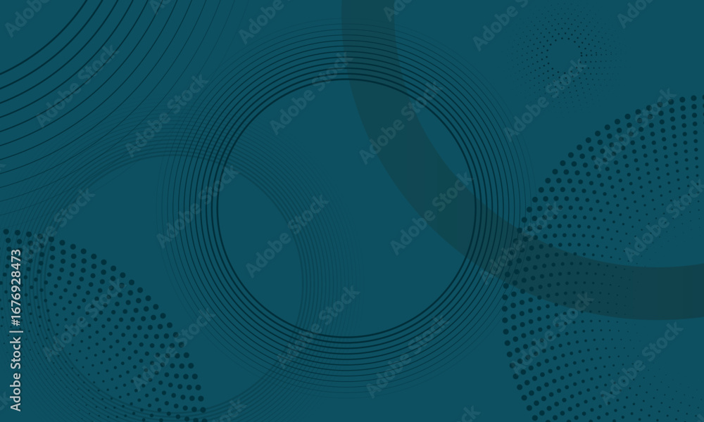 Aufkleber abstract teal background with black circle rings - dots dynamic abstract background - geometric temp