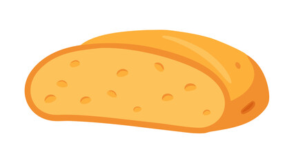 Golden bread slice with air pockets yellow orange