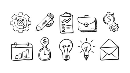 Hand drawn business graph with upward trend chart