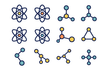 Square academic cap filled color outline web icons collection, minimalistic linear pictogram set for education, graduation, learning, apps, websites, banners, social media, and graphic design