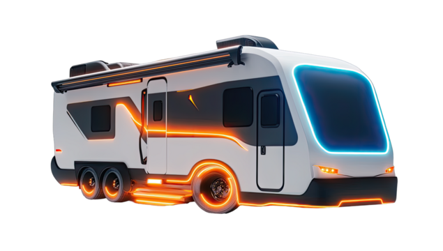 Futuristic camper van in a modern design