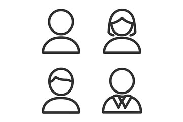 User Avatar Minimalistic Symbol for Web and Graphic Design, Apps, Banners, Social Network, Profile Icons, Digital Identity, Vector Cartoon Illustration with Transparent Background