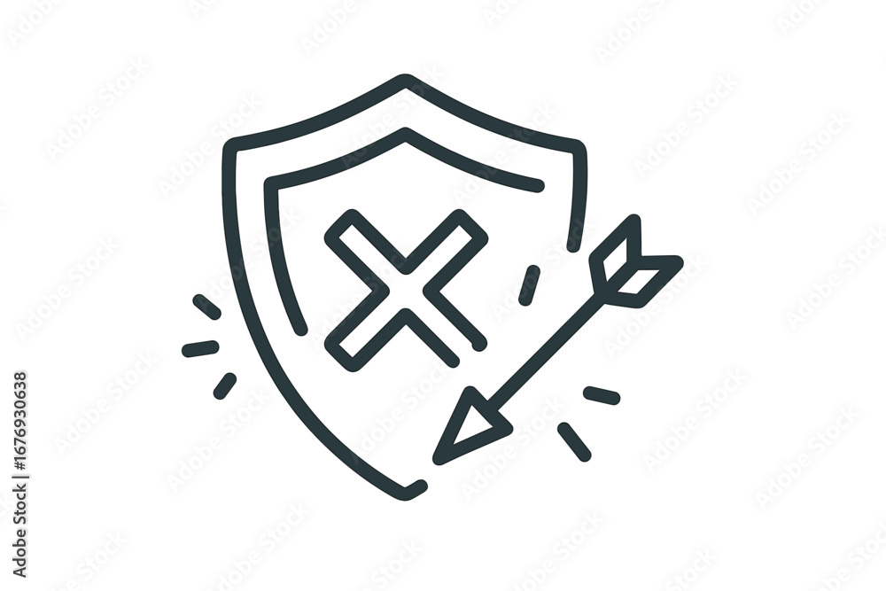 Poster virus in computer minimal symbol, digital malware icon, flat network security sign, cyber attack war