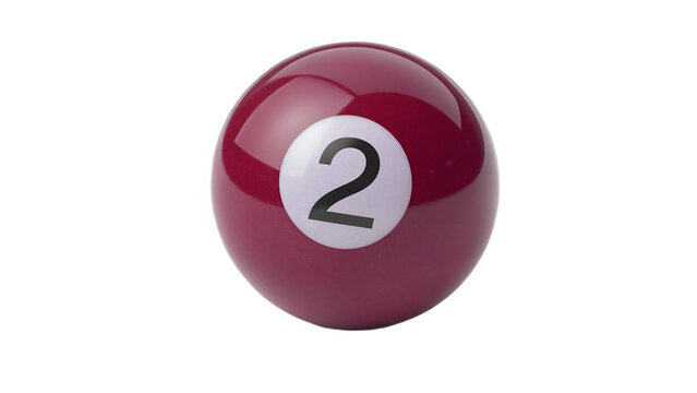 pool ball number two on transparent background