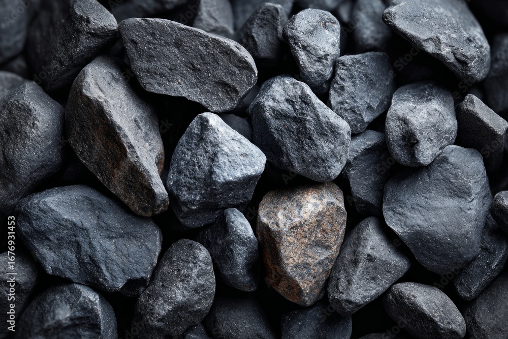 Aufkleber close-up view of dark grey rocks creating a natural and textured background, ideal for design projec