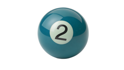 pool ball number two on transparent background