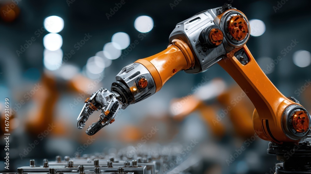 Poster robotic hand reaching out, a glimpse into the future of artificial intelligence and automation