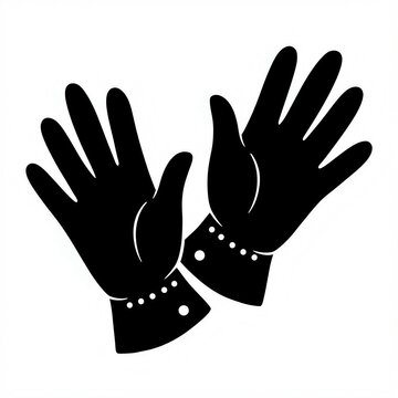 black gloves hands up gesture clip art preview