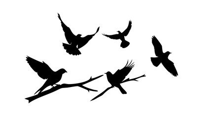 Minimalist black silhouette of a cat feline animal