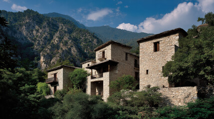 Fototapeta premium explore top mountains of world focusing on breathtaking architecture of mountain settlements