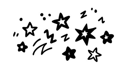 Playful Black Doodle Comic Set vector