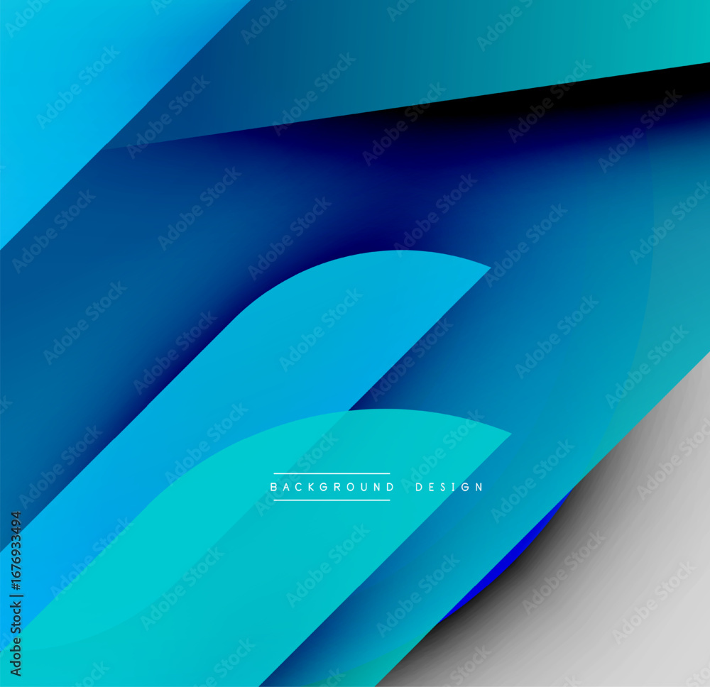 Aufkleber abstract blue background. smooth gradients create dynamic shapes, modern design elements. minimalist