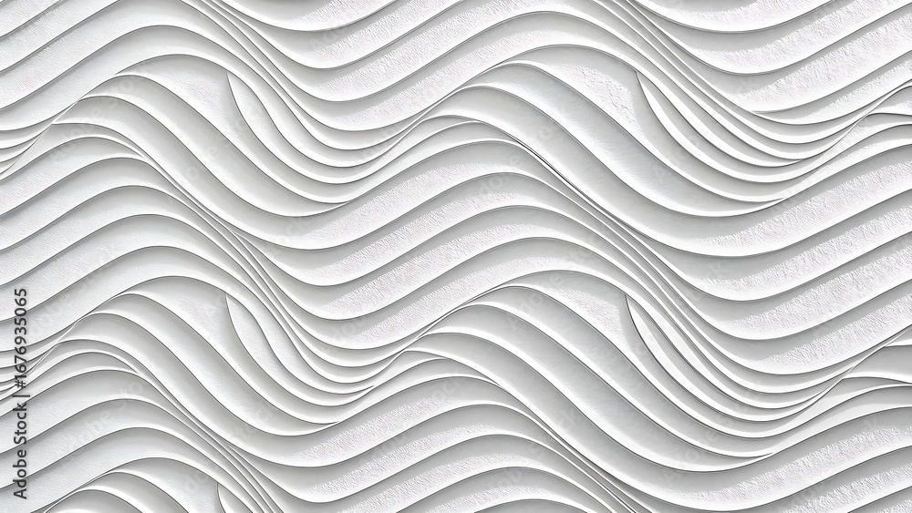 Poster abstract white waves background texture design elegant surface wall panel architecture smooth flow m