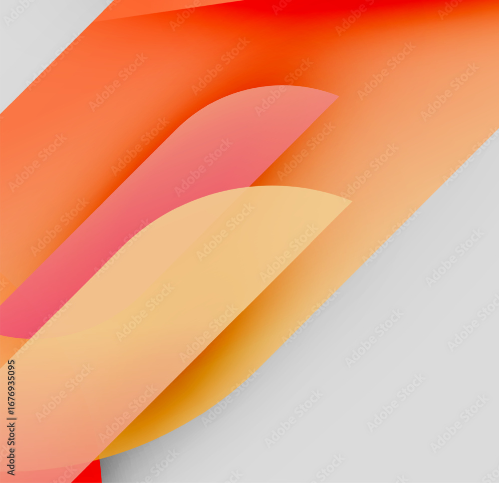 Poster abstract gradients overlap, creating dynamic visual flow. warm colors dominate, transitioning from r