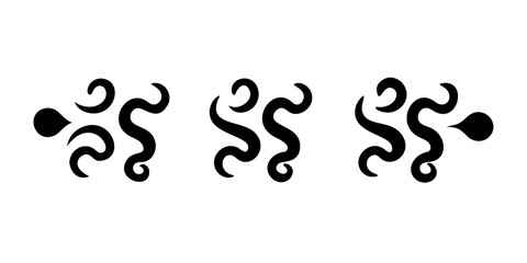 Swirling Black Smoke Wisps abstract steam