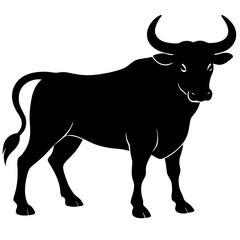 black silhouette of a bull