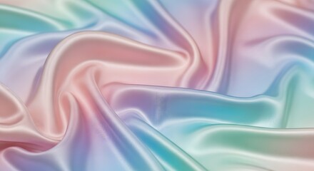 Obraz premium Soft pastel rainbow silk fabric with gentle folds and highlights