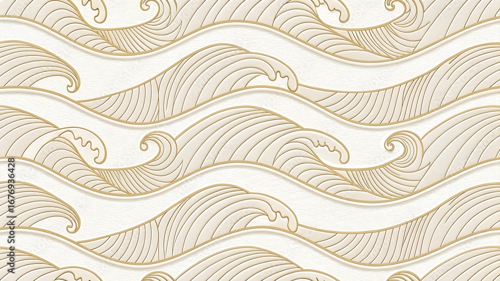 Poster elegant beige and golden wave pattern background for interior design and modern art projects with a 