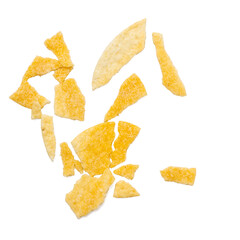 Photo of potato chips taken with a high-resolution camera using the focus-stacking technique on a...
