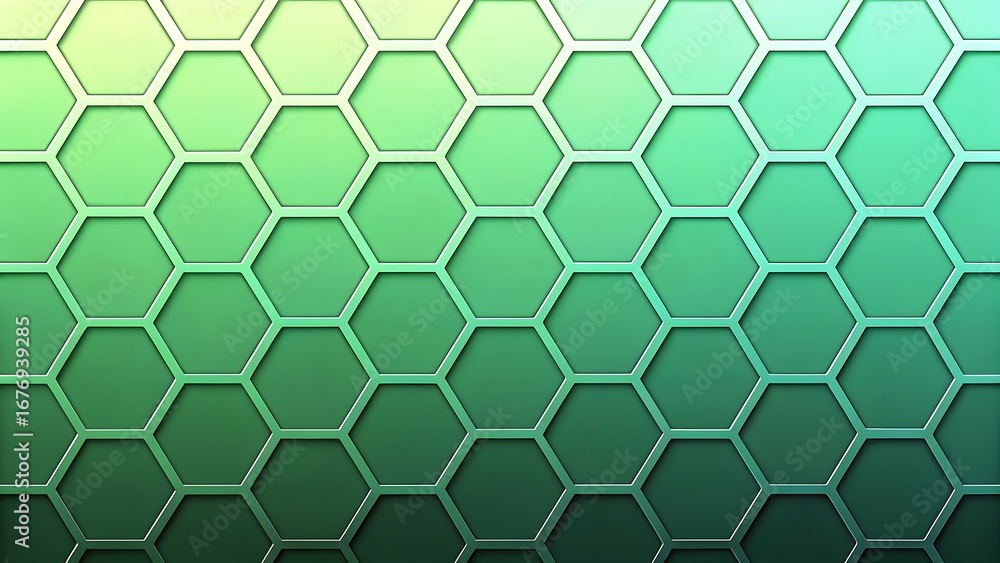 Aufkleber honeycomb green gradient background with hexagonal frames modern abstract pattern graphic design for