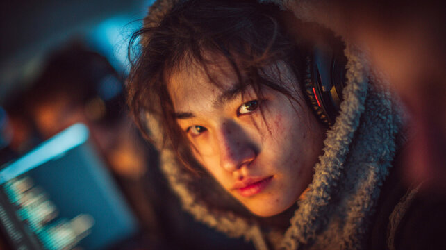 Young man with deep gaze contemplative searching look. - Powered by Adobe