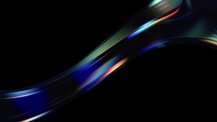 Abstract animation, glass shape with color refraction effect, 4k seamless looped video, 3d render