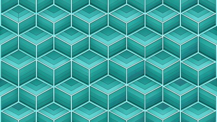 Modern Geometric Pattern with Teal Cubes and Gradient Shadows for Contemporary Designs and Creative Backgrounds