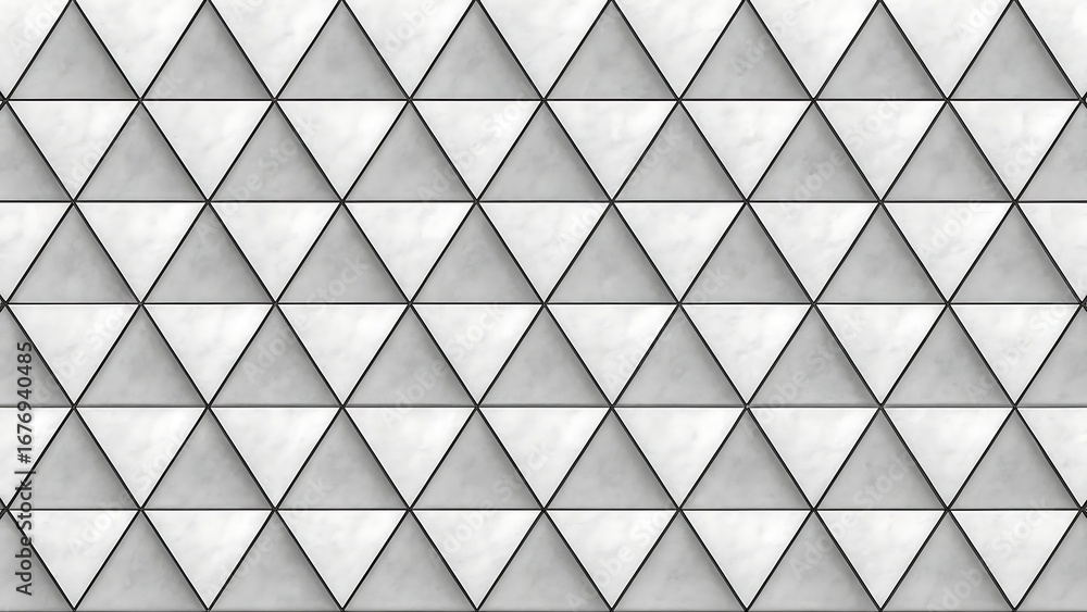 Poster seamless triangular pattern with elegant gray and white marble texture for modern and geometric desi
