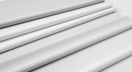 Obraz premium A minimalist abstract background with smooth white curved lines and gentle shadows creating a sense of depth and serene modern architectural elegance