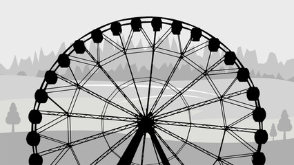 Ferris wheel close-up. Vector image