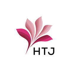 HTJ Modern Floral Abstract Logo Design, HTJ Later Logo, Creative Botanical Brand Identity
