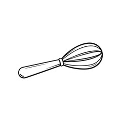 The Culinary Whisk: A simple yet elegant illustration of a whisk, a kitchen essential for beating, mixing, and whipping ingredients, captures the essence of culinary creativity and precision.