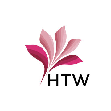 HTW Modern Floral Abstract Logo Design, HTW Later Logo, Creative Botanical Brand Identity
