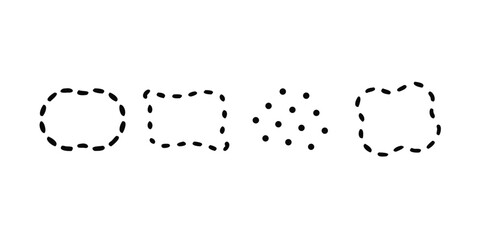 Abstract Shapes with Dashed and Dotted Outlines sketchy