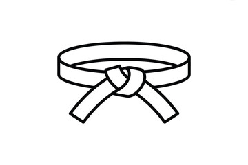 Simple line drawing of a tied martial arts belt