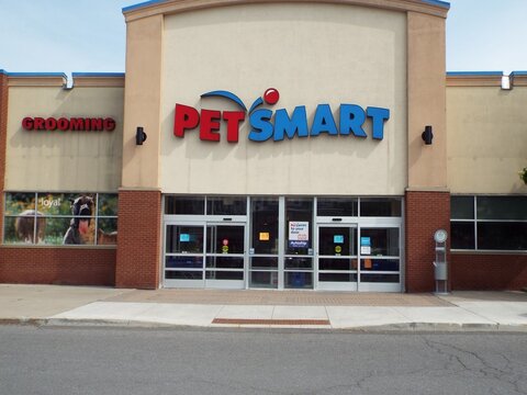 Kanata, ON, Canada, June 15, 2025: The front of a "Pet Smart" store at 255 Kanata Ave.
