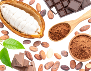 ingredient for making chocolate - cocoa isolated on a white background (2)