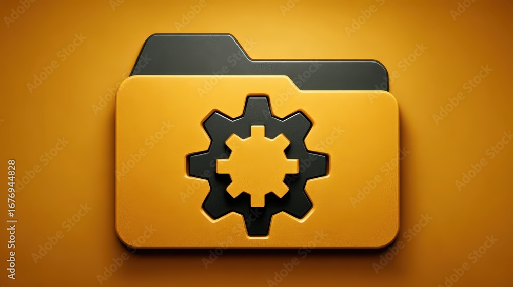 Poster minimalist folder icon graphic design element representing file organization and data storage a clas