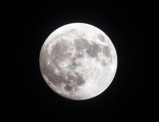 Full Moon Against Black Sky
