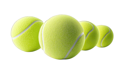 Tennis balls in a row