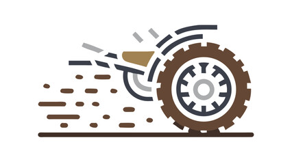 Dirt bike wheel with mud and motion tread
